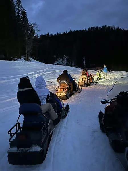 Escursione in motoslitta con cena in baita a Casera Razzo o Sauris