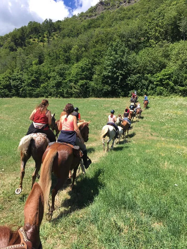Passeggiata a cavallo con pranzo in agriturismo sotto il Cimone