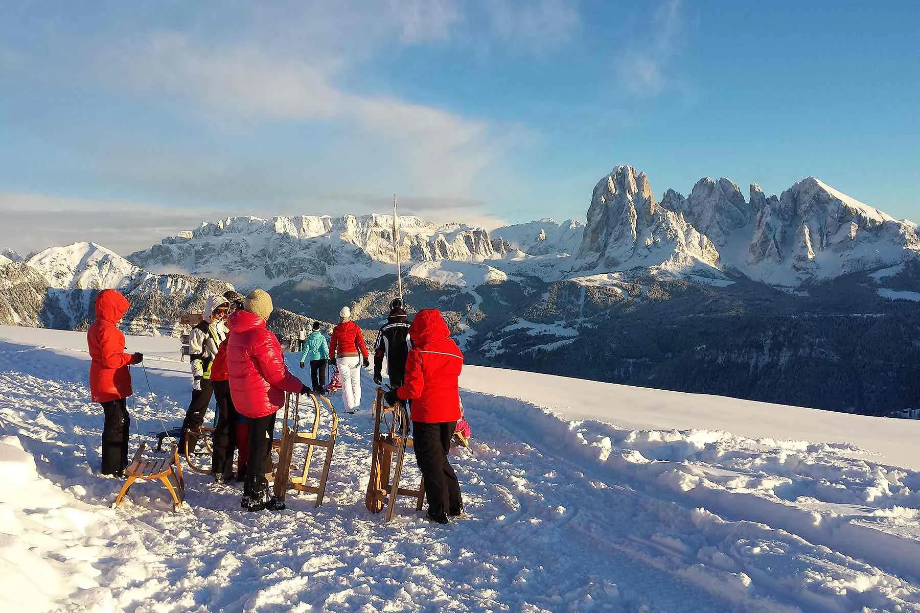 Discesa sulla pista da slittino Rasciesa a Ortisei