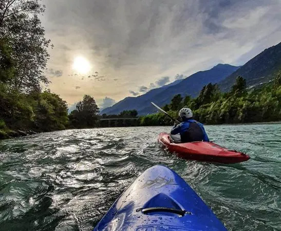 Giro in kayak sull'Adda in Valtellina