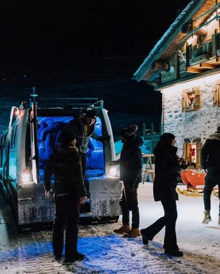 Cena in baita con gatto delle nevi a La Thuile