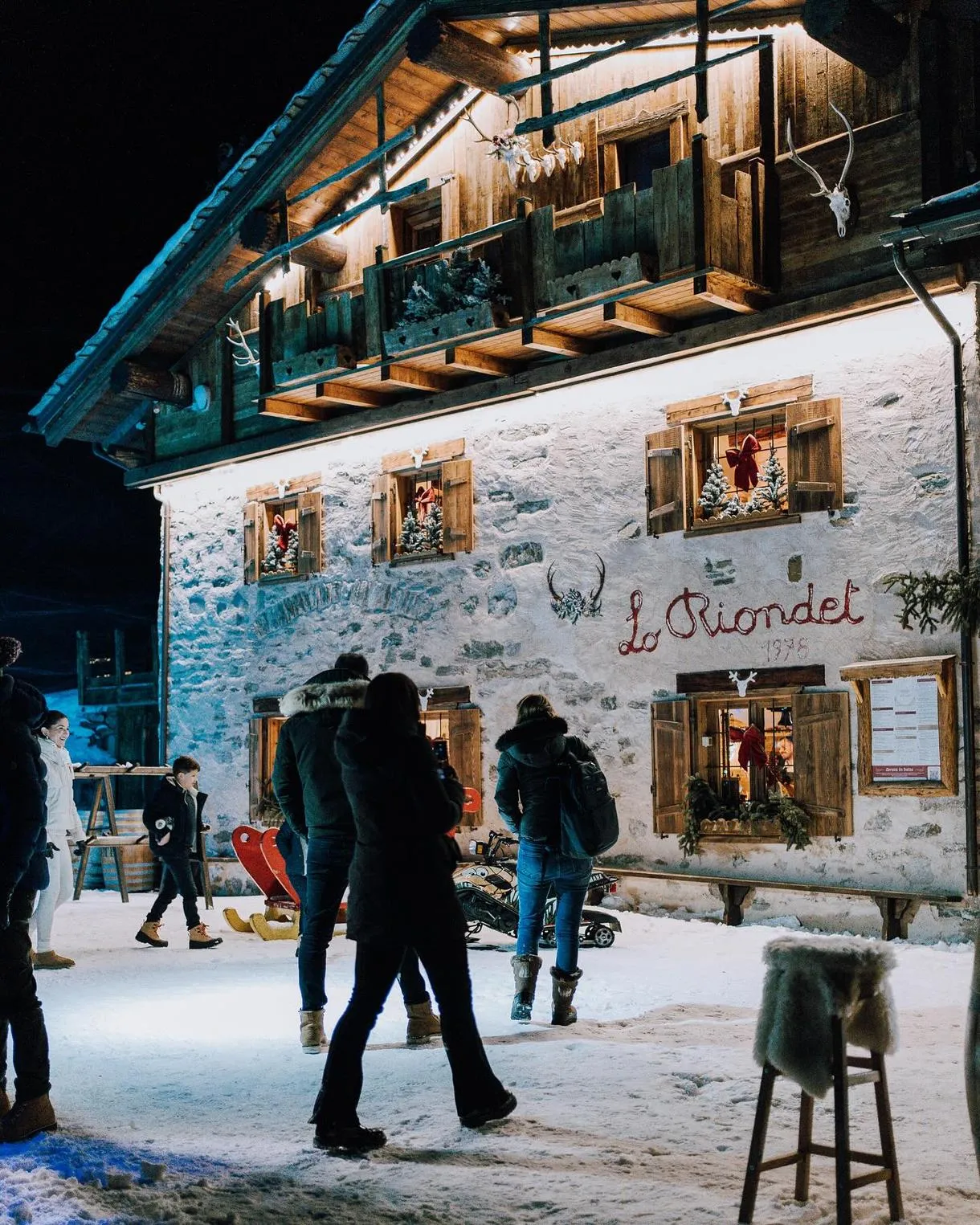 Cena in baita con gatto delle nevi a La Thuile